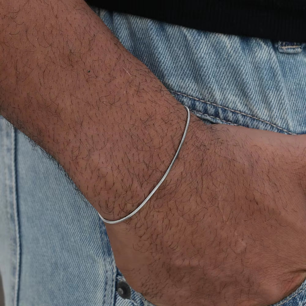 Square Snake Bone Chain Bracelet